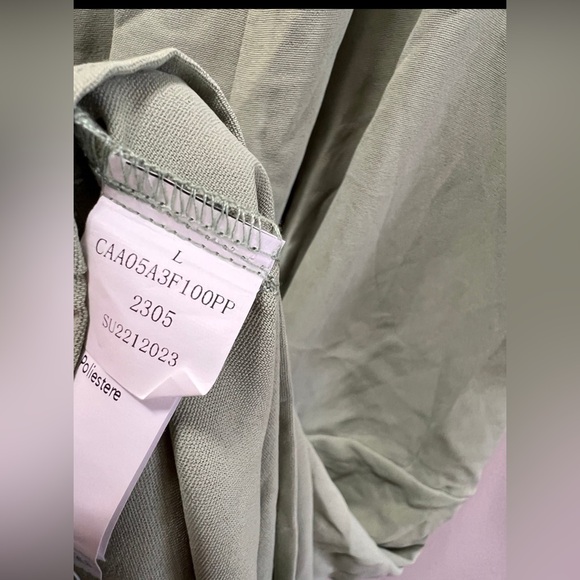 CUPSHE Short Dolman Sleeve Dress V Neck Swim Cover Sage Green Size Large - Picture 7 of 7